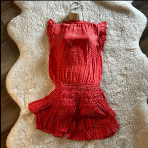 Current Air LA made coral-orangr sleaveless summer dress in size s